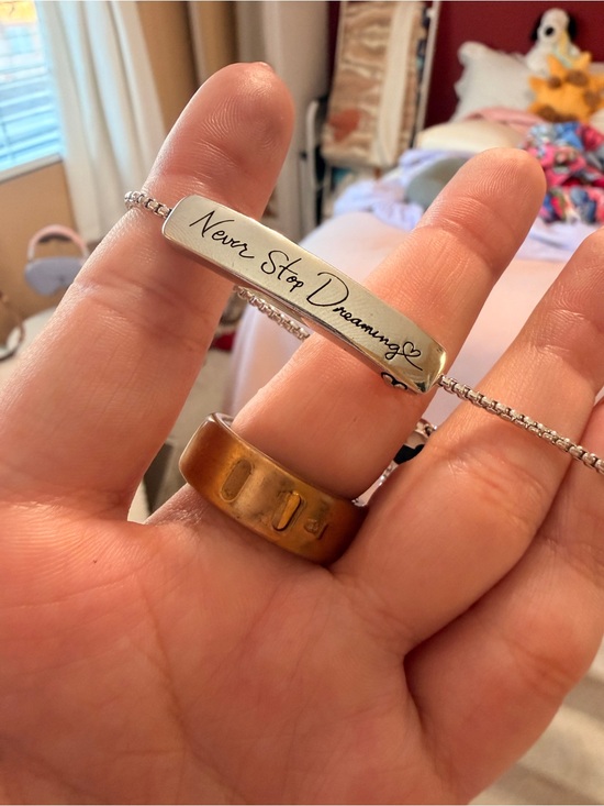 Disney Jewelry - Disney Silver-Tone Bracelet with 'Never Stop Dreaming' Engraving